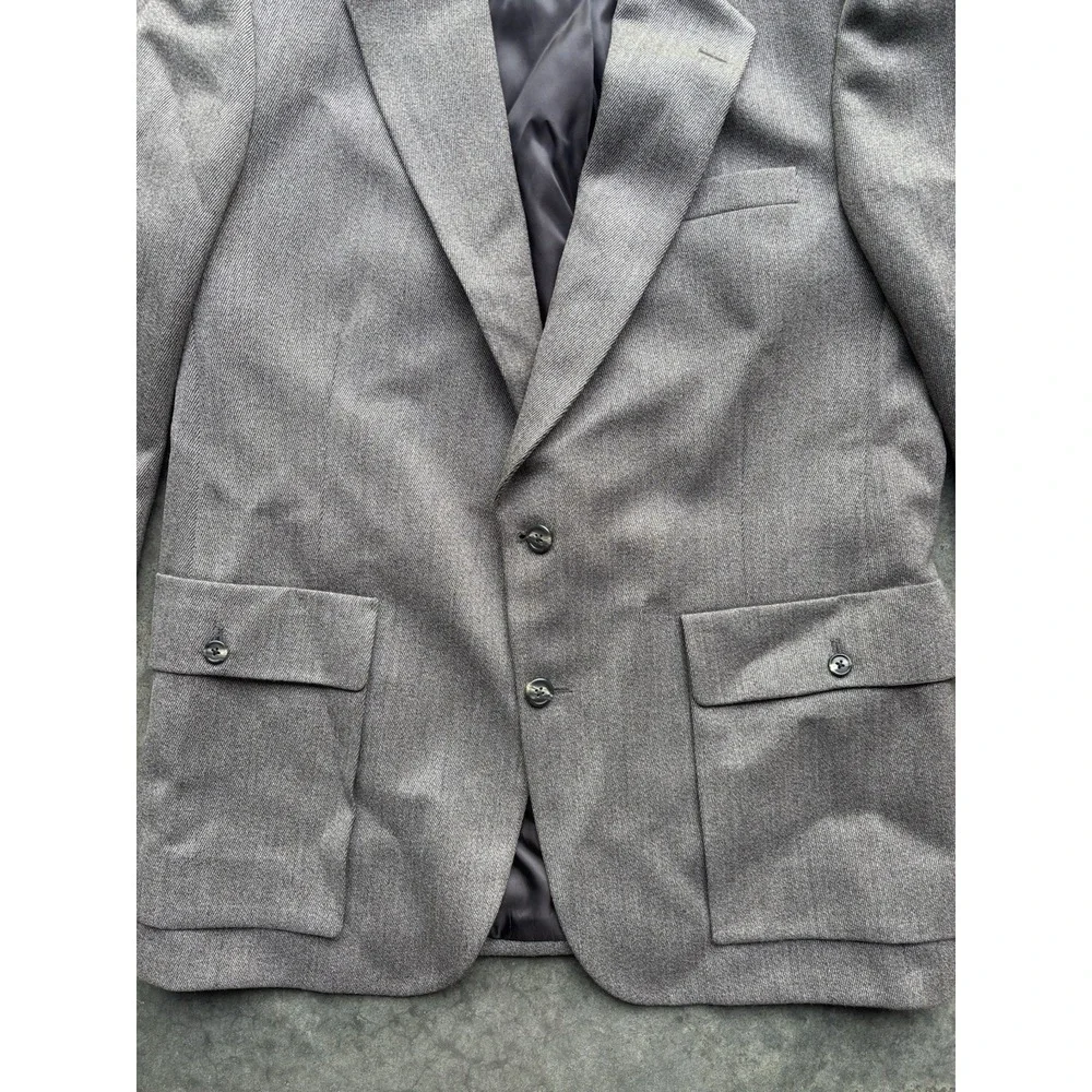 Burberry USA Men's Sports Coat Blazer 42R Wool Gray Jacket Quilted